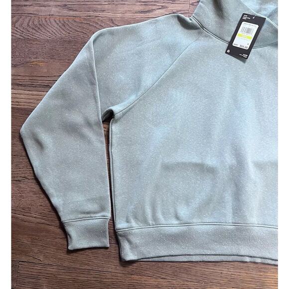 Under Armour Rival Fleece Wrap Neck Pullover Green Gray Speckled Womens Medium - Picture 12 of 15